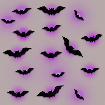 Wall Stickers 3D LED Bats Set Of 12