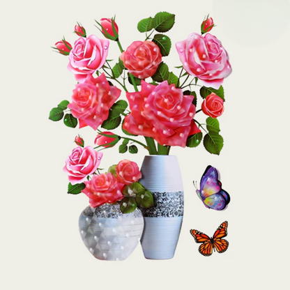 Wall Stickers Floral & Butterfly Self-Adhesive & Repositionable