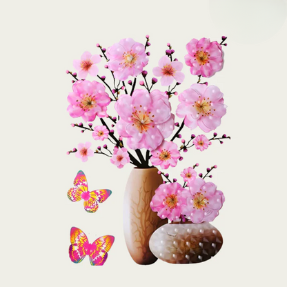 Wall Stickers Flower & Butterfly Peel And Stick Repositionable