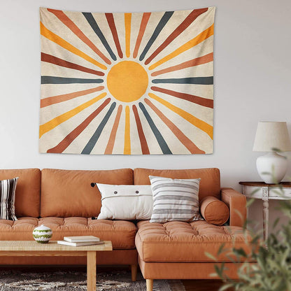 Wall Tapestry Boho Sun Design Polyester-Cotton Easy to Hang