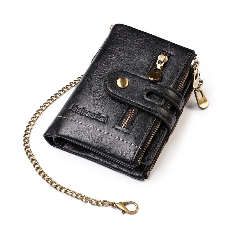 Wallet Retro PU Leather Double Zipper 13 Card Slots