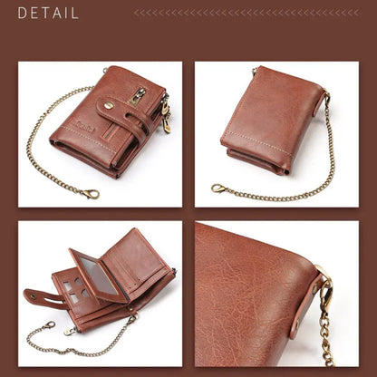 Wallet Retro PU Leather Double Zipper 13 Card Slots