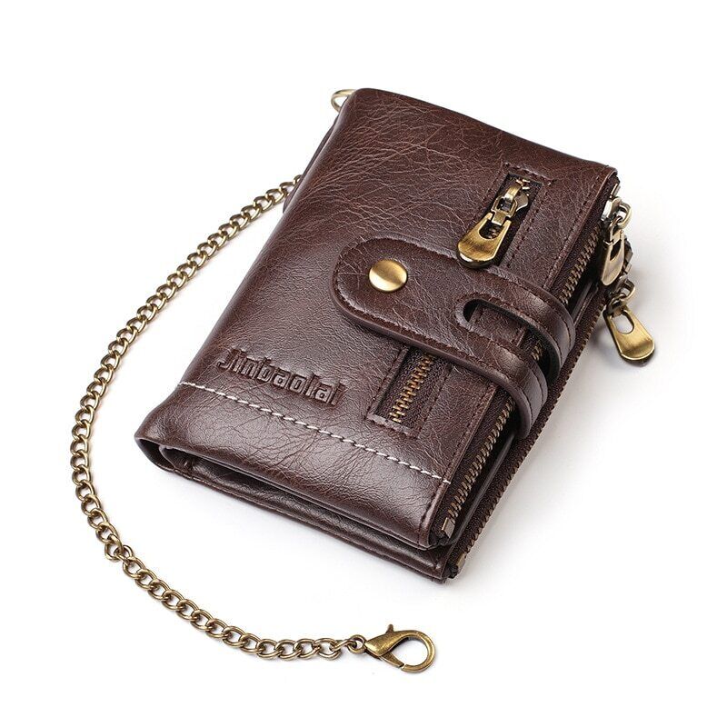 Wallet Retro PU Leather Double Zipper 13 Card Slots