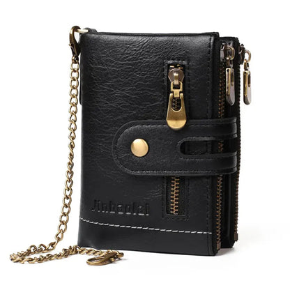 Wallet Retro PU Leather Double Zipper 13 Card Slots