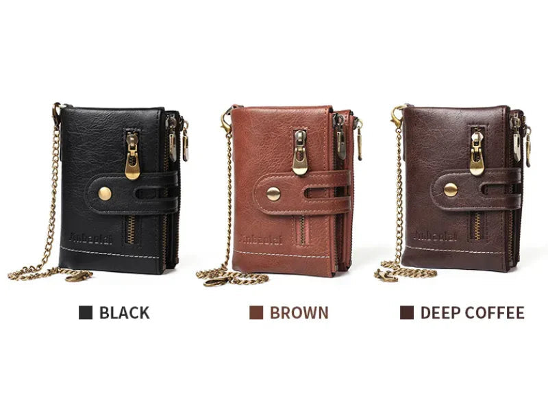 Wallet Retro PU Leather Double Zipper 13 Card Slots