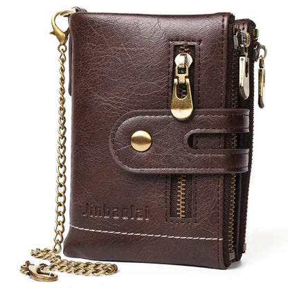 Wallet Retro PU Leather Double Zipper 13 Card Slots