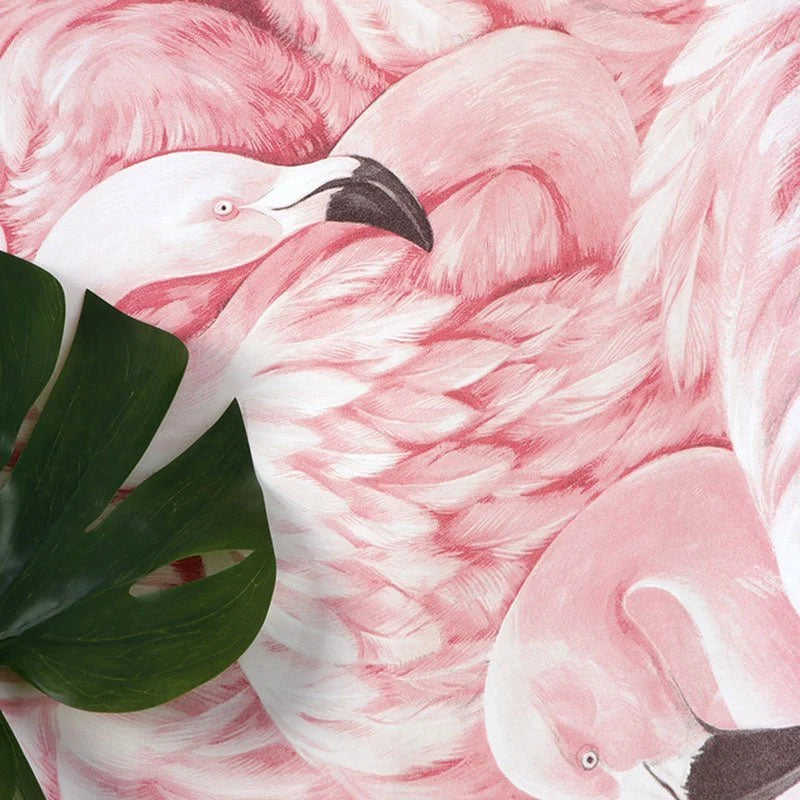 Wallpaper Pink Flamingo Design Wipeable Vinyl