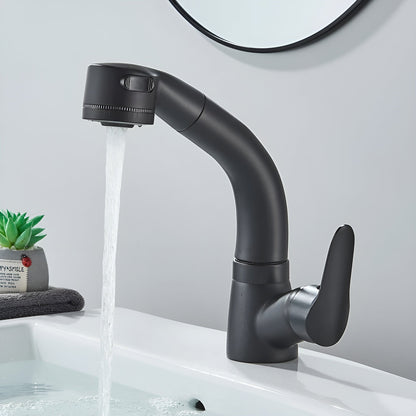 Washbasin Faucet Solid Brass Pull-Out Spout & Single-Lever