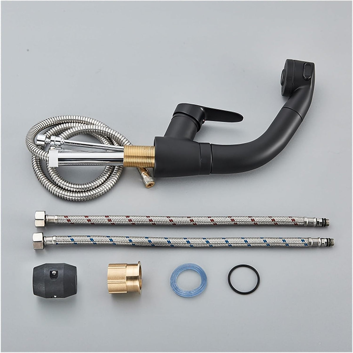 Washbasin Faucet Solid Brass Pull-Out Spout & Single-Lever