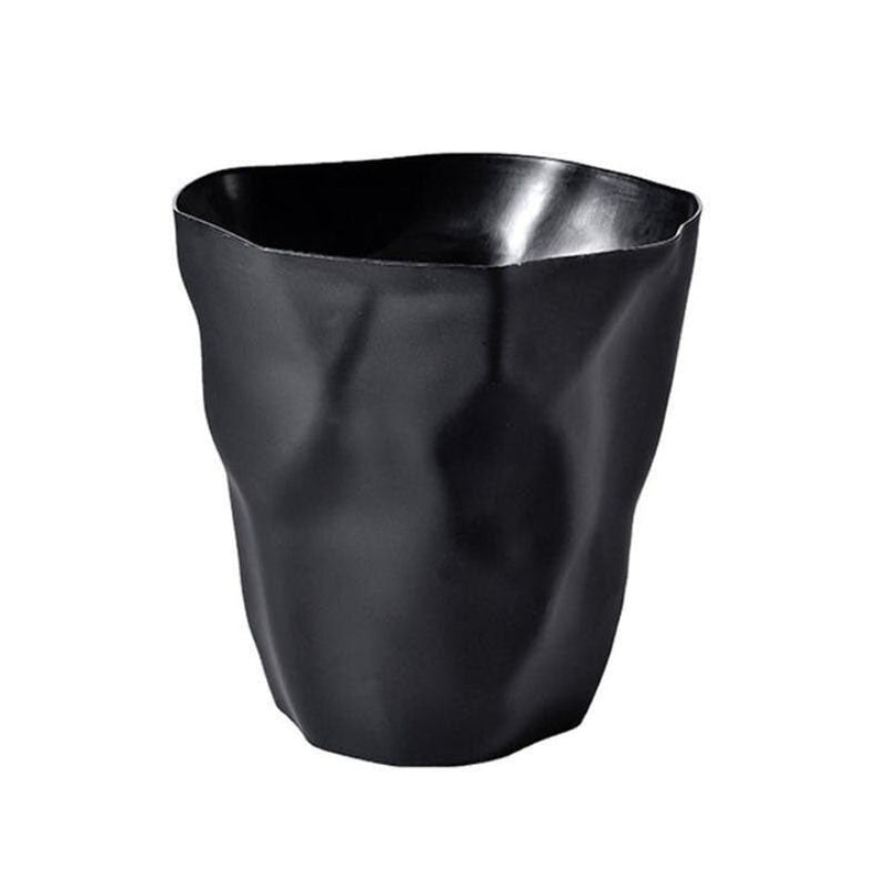Wastebasket Sculptural Crumpled Paper Open Top