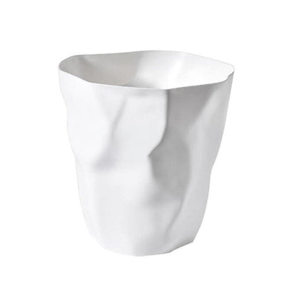 Wastebasket Sculptural Crumpled Paper Open Top
