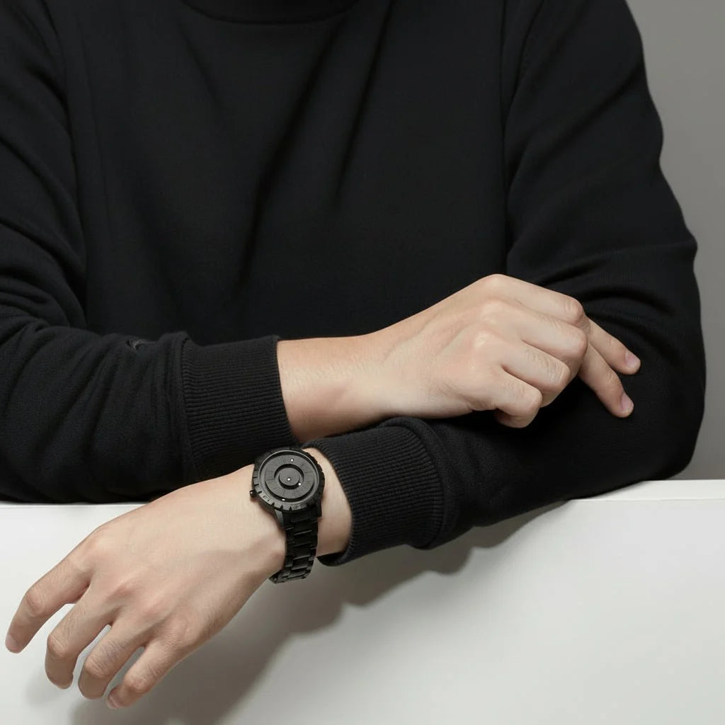 Watch Magnetic Ball Display Stainless Steel Mesh Strap