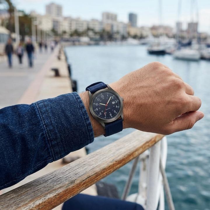 Watch Shock-Resistant Case Luminous Hands Nylon Strap