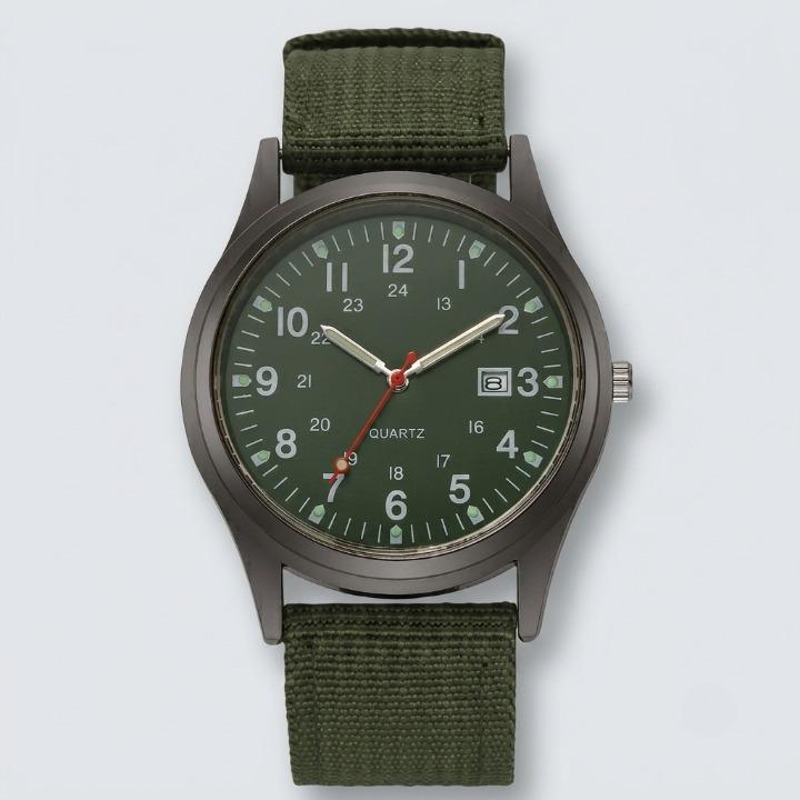 Watch Shock-Resistant Case Luminous Hands Nylon Strap