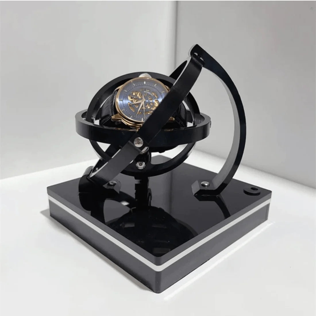 Watch Winder Wooden Case Quiet Motor Multiple Rotation Modes