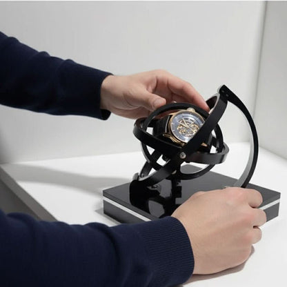 Watch Winder Wooden Case Quiet Motor Multiple Rotation Modes