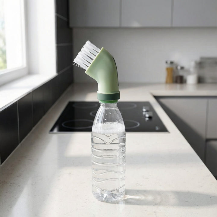 Water Bottle Brush Screw-On Water Flow Angled Head Nylon Bristles