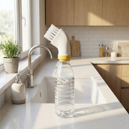 Water Bottle Brush Screw-On Water Flow Angled Head Nylon Bristles