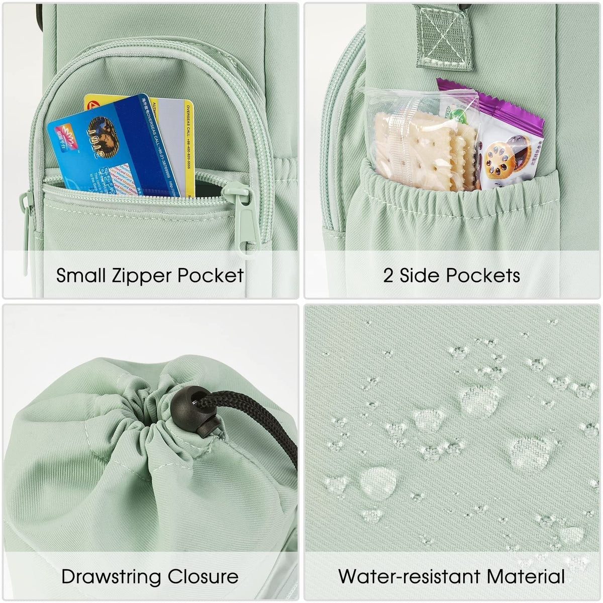 Water Bottle Crossbody Bag Water-Repellent Nylon Adjustable Strap