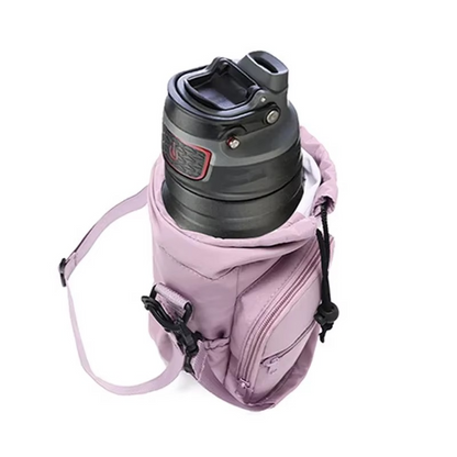 Water Bottle Crossbody Bag Water-Repellent Nylon Adjustable Strap