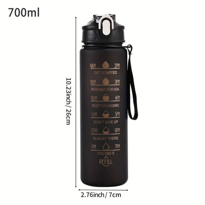 Water Bottle Gradient Leakproof Straw Lid With Time Markers