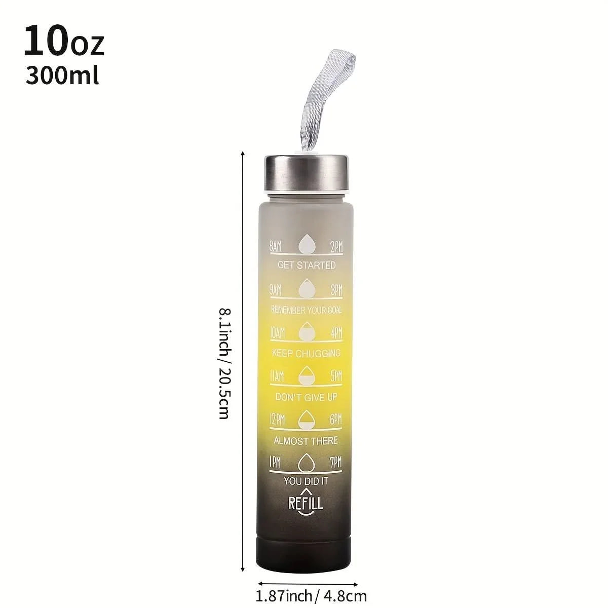 Water Bottle Gradient Leakproof Straw Lid With Time Markers