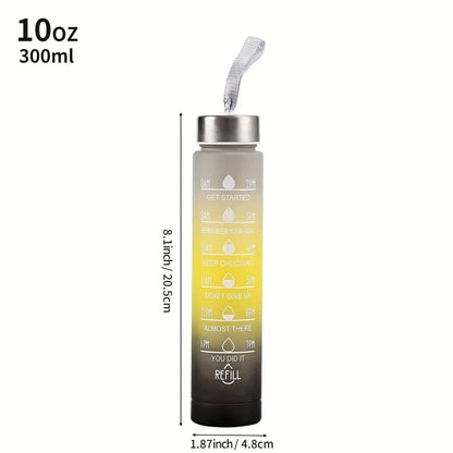 Water Bottle Gradient Leakproof Straw Lid With Time Markers
