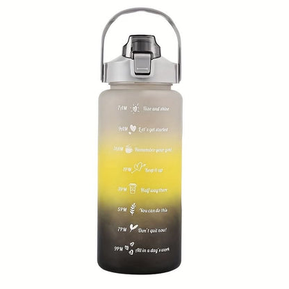 Water Bottle Gradient Leakproof Straw Lid With Time Markers