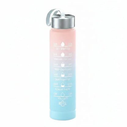 Water Bottle Gradient Leakproof Straw Lid With Time Markers