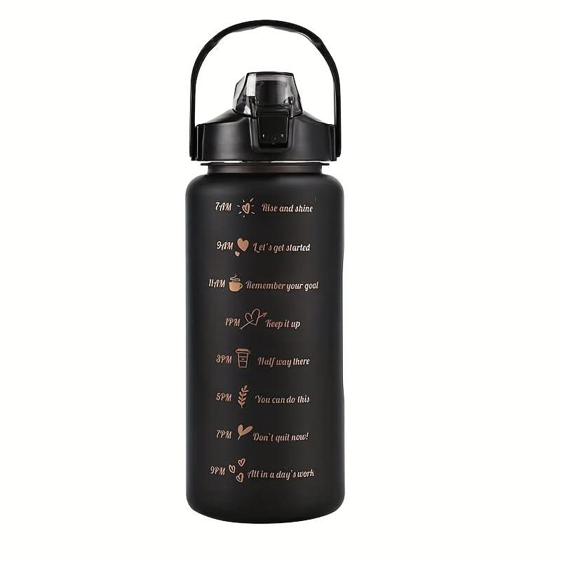 Water Bottle Gradient Leakproof Straw Lid With Time Markers