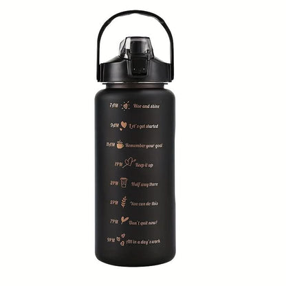 Water Bottle Gradient Leakproof Straw Lid With Time Markers