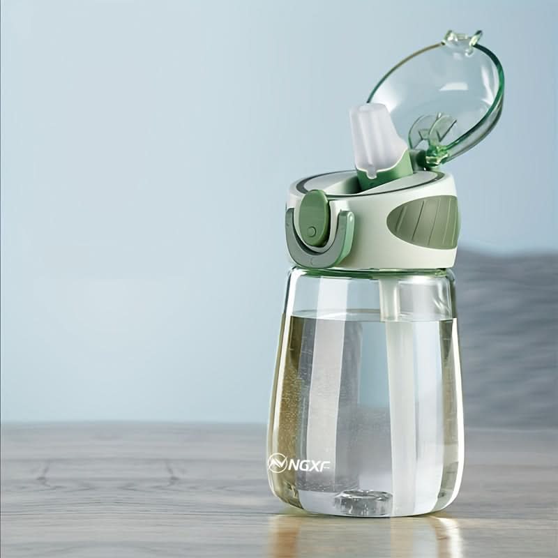 Water Cup Leakproof Flip-Top Lid Built-In Straw Compact Design