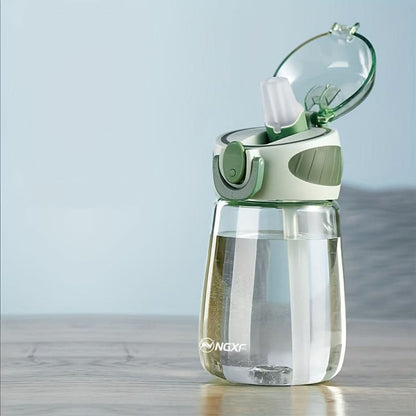 Water Cup Leakproof Flip-Top Lid Built-In Straw Compact Design