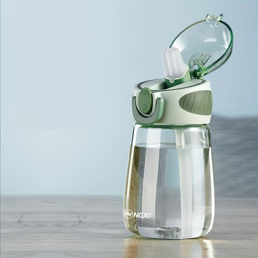 Water Cup Leakproof Flip-Top Lid Built-In Straw Compact Design