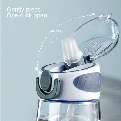 Water Cup Leakproof Flip-Top Lid Built-In Straw Compact Design