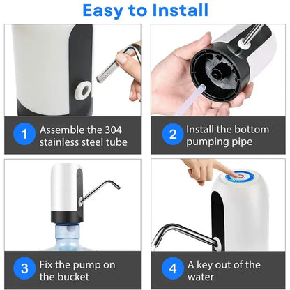 Water Dispenser Pump One-Button USB Rechargeable BPA-Free