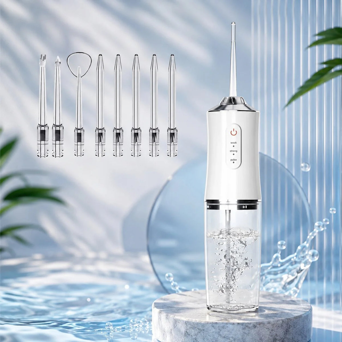 Water Flosser Cordless USB Rechargeable 360 Degree Rotating Tips