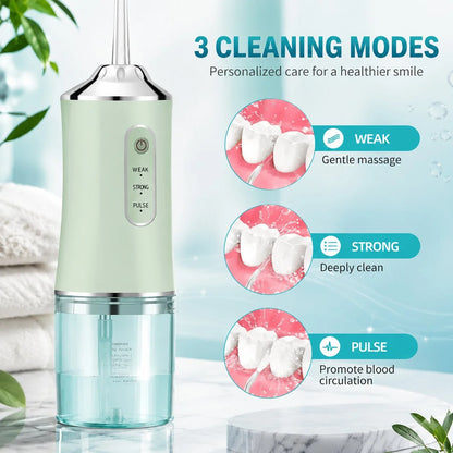 Water Flosser Cordless USB Rechargeable 360 Degree Rotating Tips