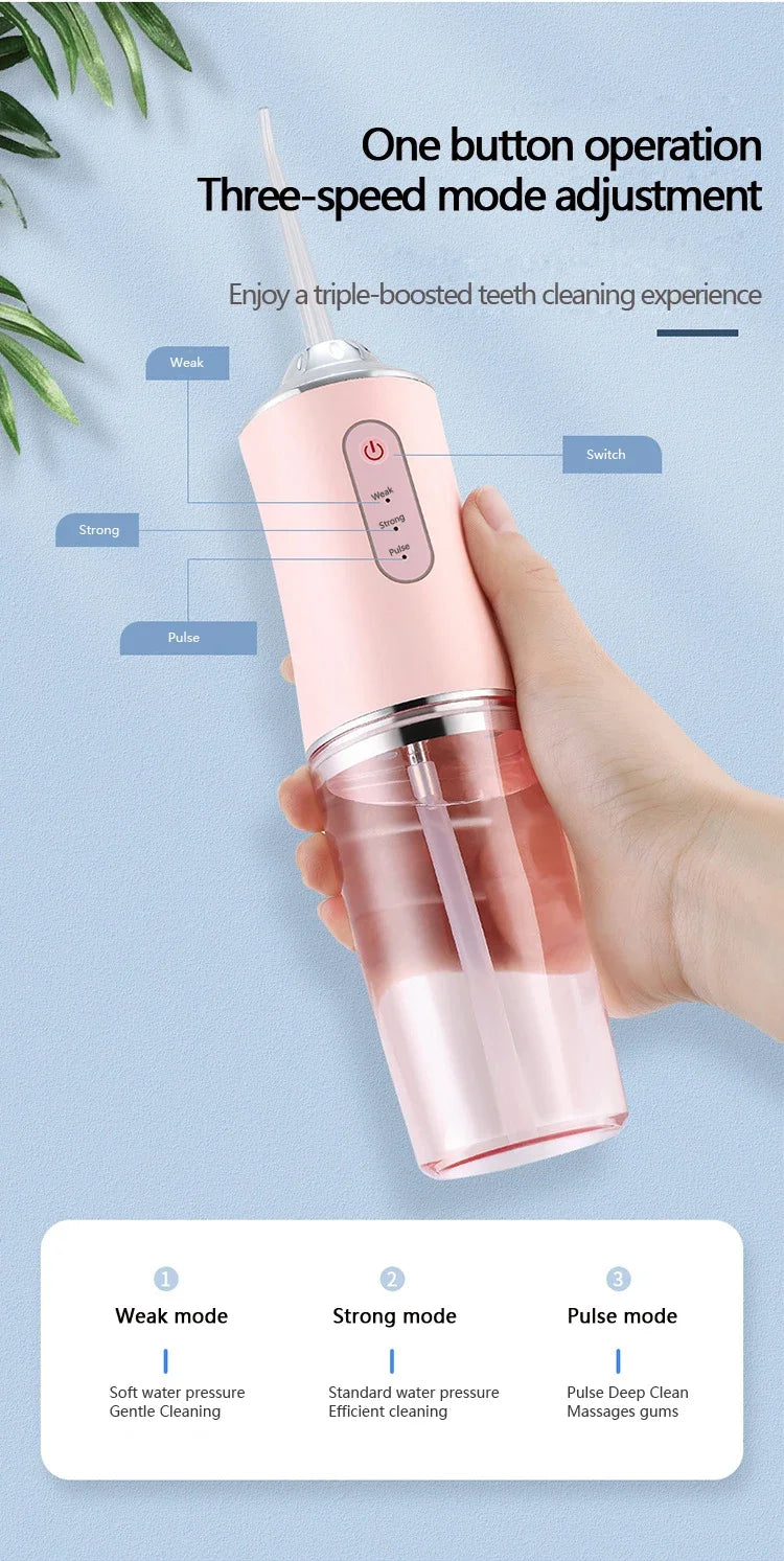 Water Flosser Portable IPX7 Waterproof 7.4 Fl Oz Tank