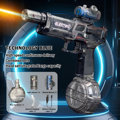 Water Gun LED Light & Silencer Removable Tank