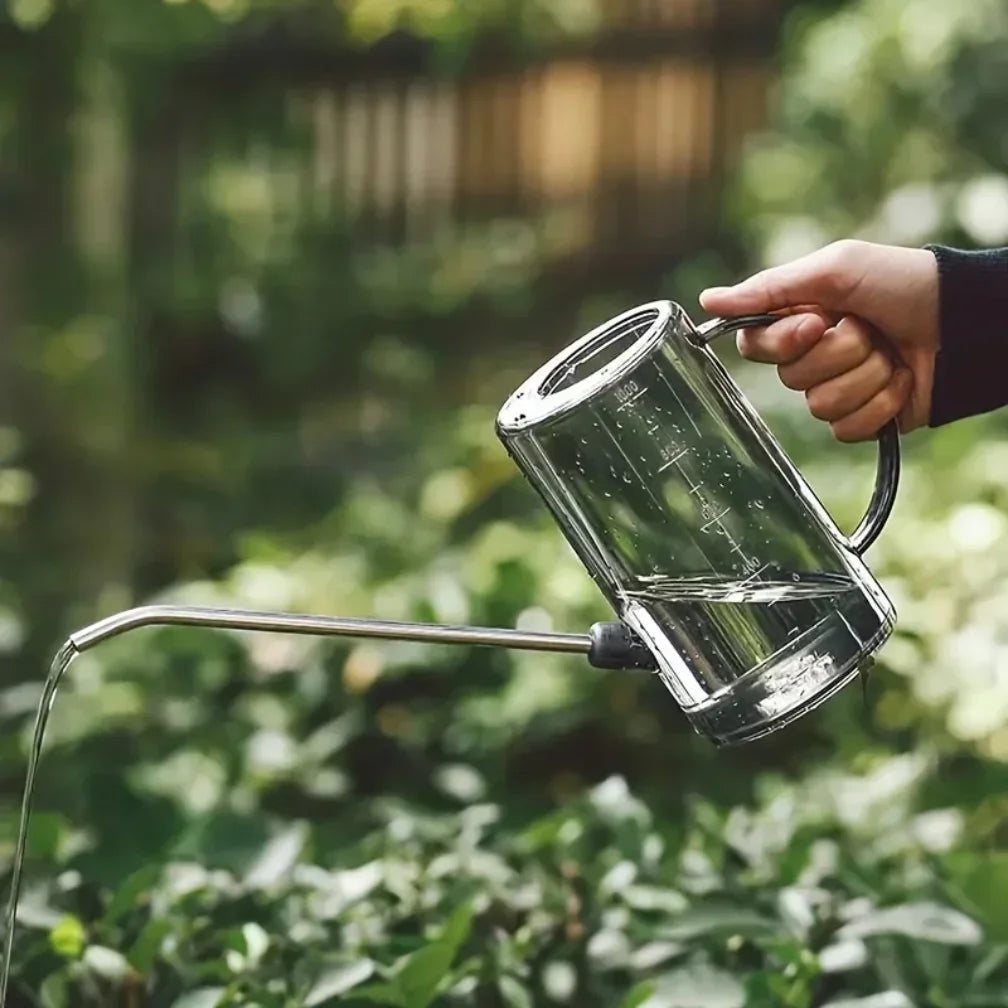Watering Can Long Metal Spout Transparent Body With Measurements