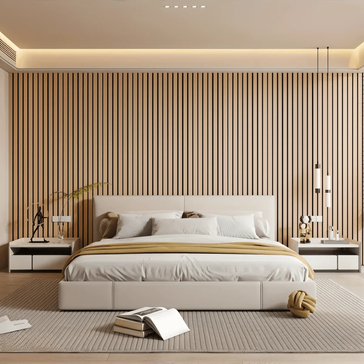 Waterproof PVC Wall Panels Featuring Wood Slat Design, 40x300 cm Roll