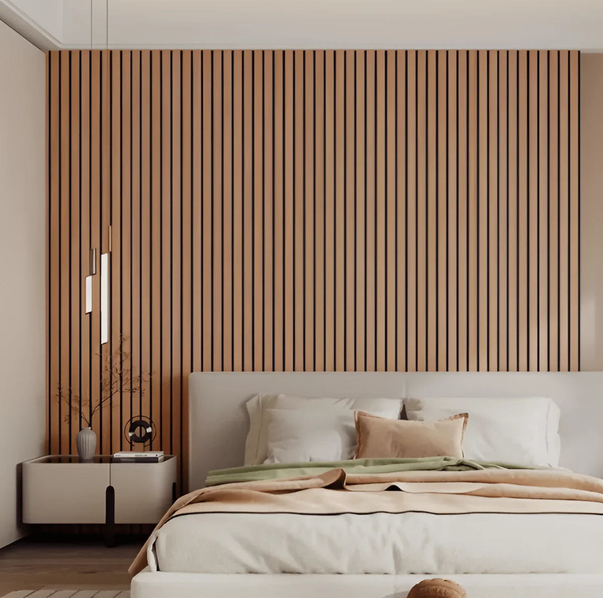 Waterproof PVC Wall Panels Featuring Wood Slat Design, 40x300 cm Roll