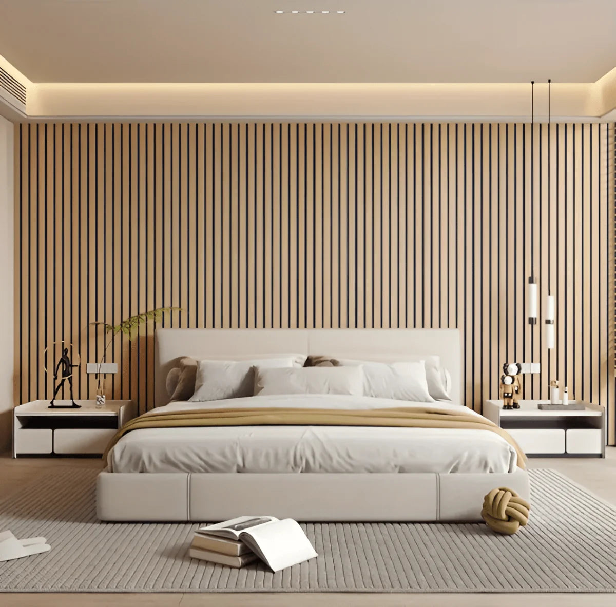 Waterproof PVC Wall Panels Featuring Wood Slat Design, 40x300 cm Roll