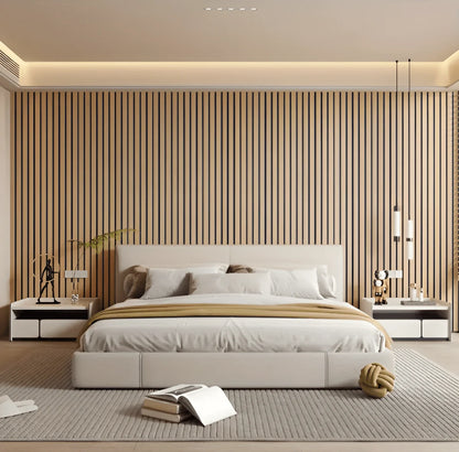 Waterproof PVC Wall Panels Featuring Wood Slat Design, 40x300 cm Roll