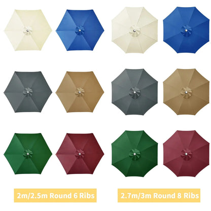 Waterproof Replacement Sun Umbrella Cover for 6/8 Ribs – Garden and Patio Outdoor Use