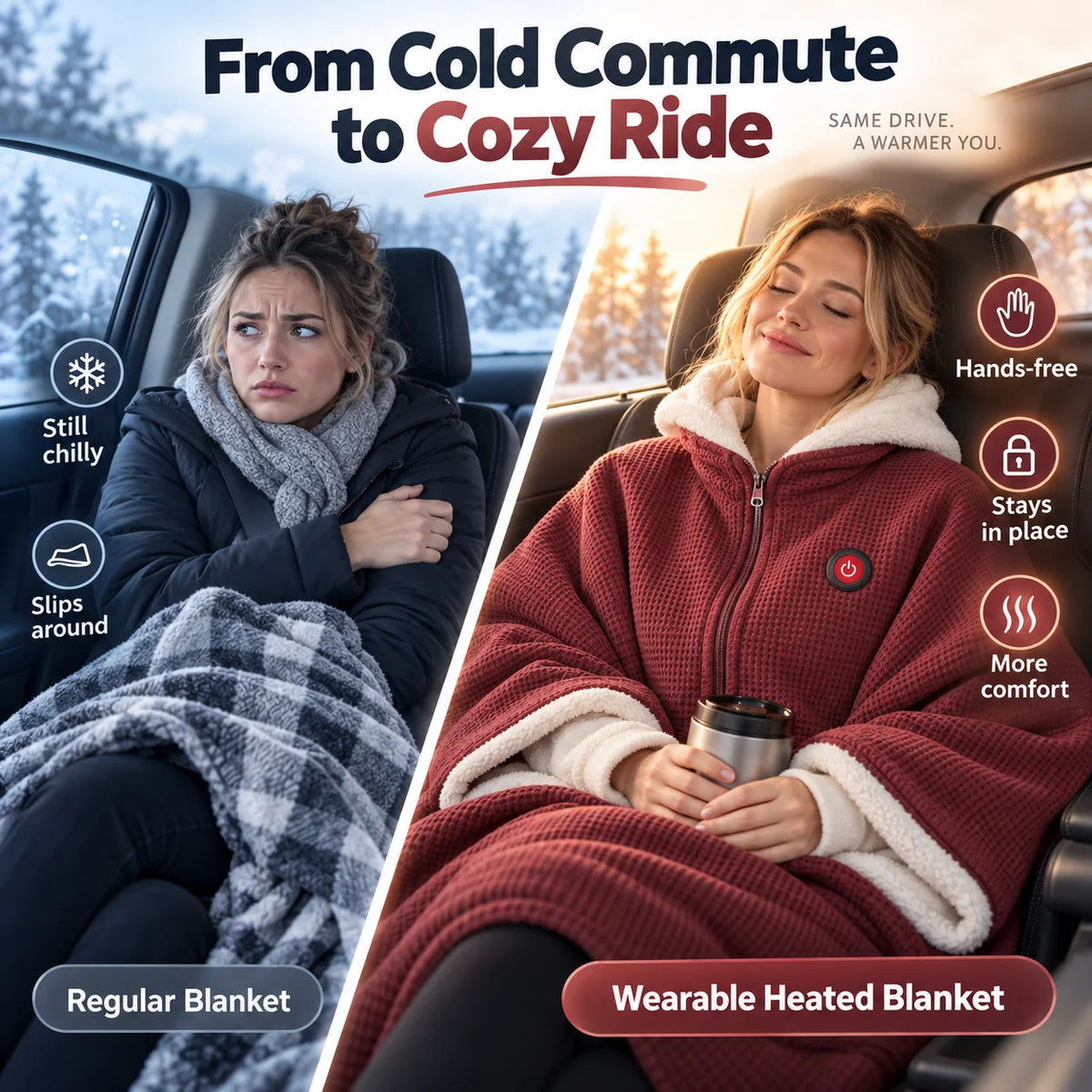 Wearable Heated Blanket Active Heating Hands-Free Comfort