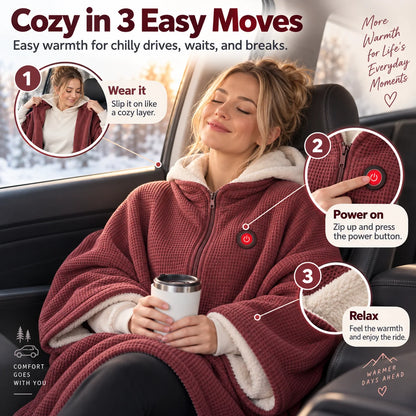 Wearable Heated Blanket Active Heating Hands-Free Comfort