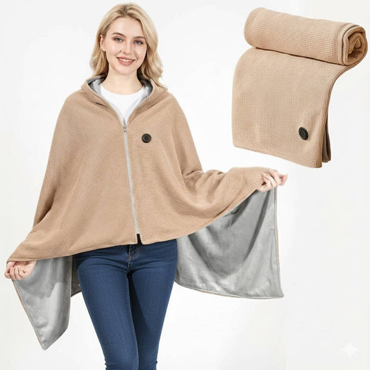 Wearable Heated Blanket USB-Powered Hooded Three Heat Levels