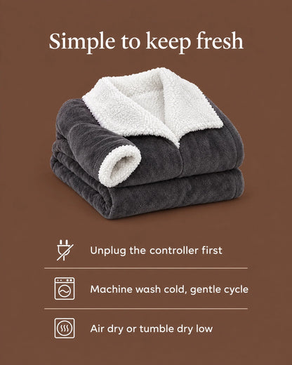 Wearable Heated Blanket With Sleeves Foot Pocket Adjustable Heat
